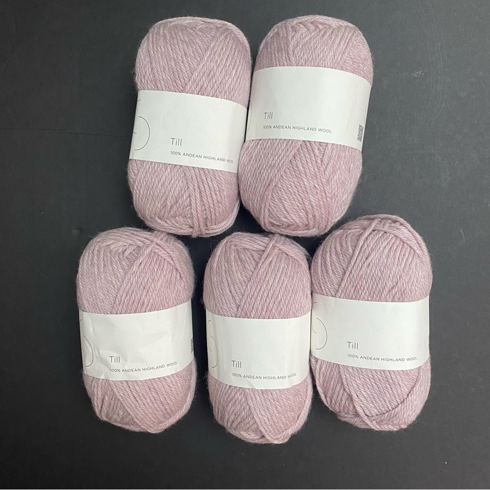 Purl Soho Till 100% Andean Highland Wool Yarn Lilac Mauve Lot (5) DYE LOT 7J9958